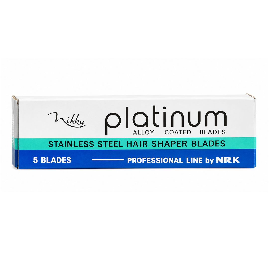 NIKKY PLATINUM STAINLESS STEEL HAIR SHAPER BLADES 5 PACK