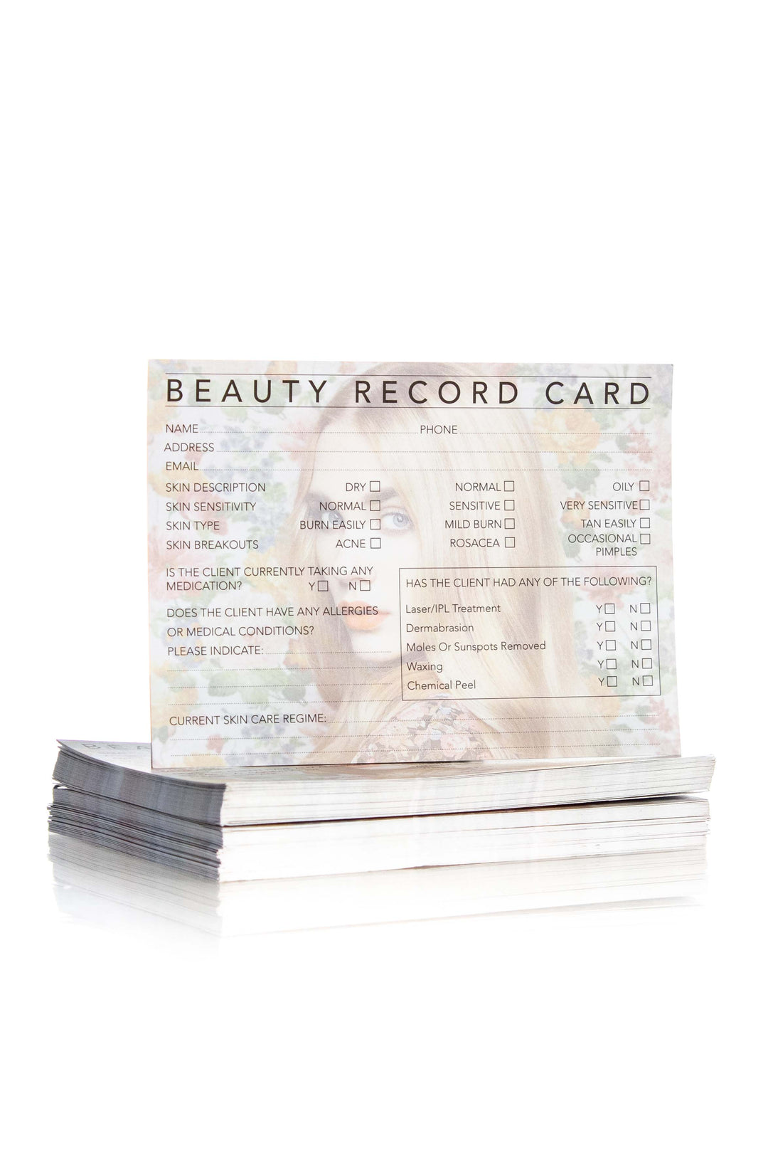 DATELINE PROFESSIONAL BEAUTY THERAPY RECORD CARDS