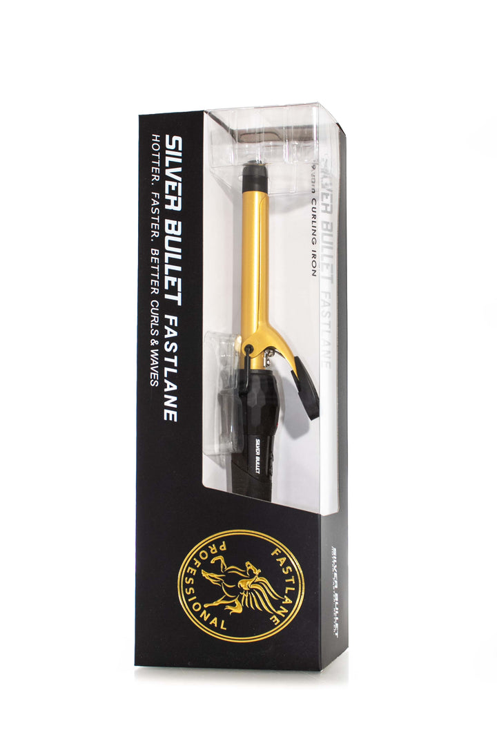 SILVER BULLET Fastlane Gold Ceramic Curling Iron Tong 19mm