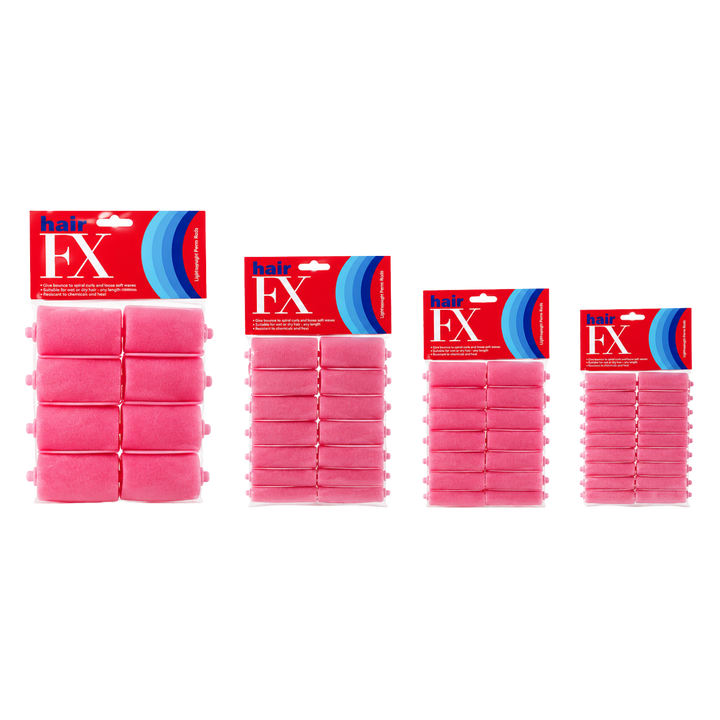 HAIR FX Foam Rollers  12 Pack  |  Various Sizes, Pink