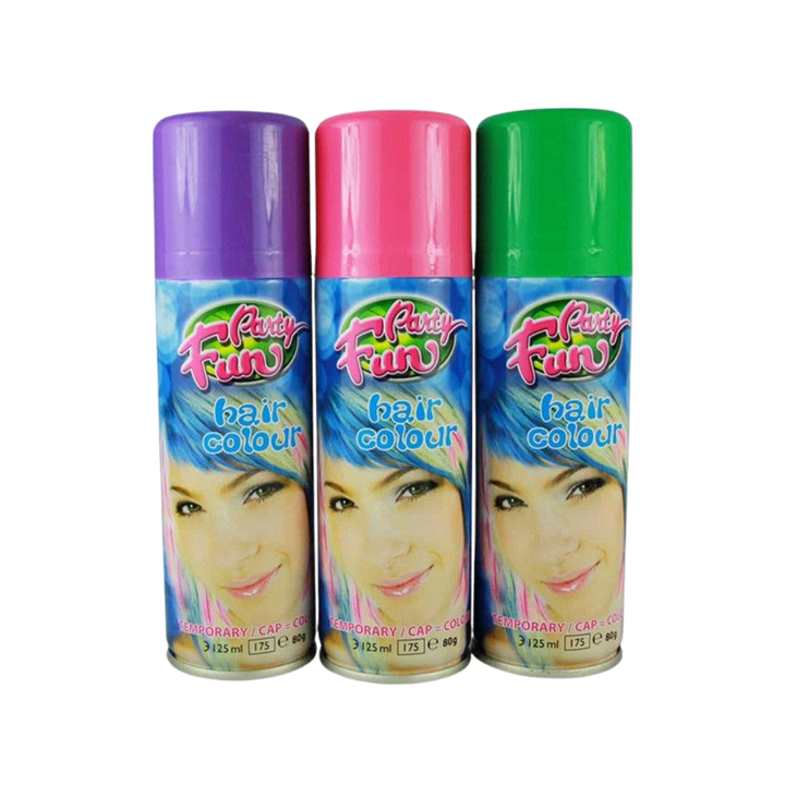 Party Fun Hair Colour Temporary Spray 125ml  |  125ml/80g, Various Colours