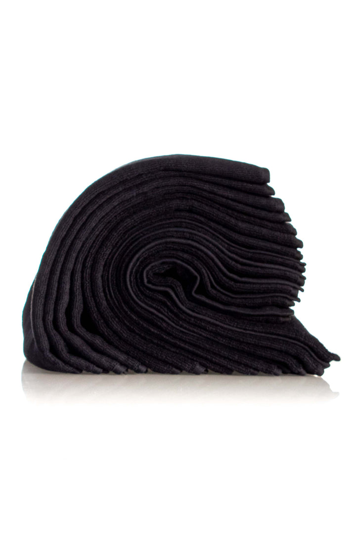 GLIDE BLACK SALON TOWELS - 12 PACK