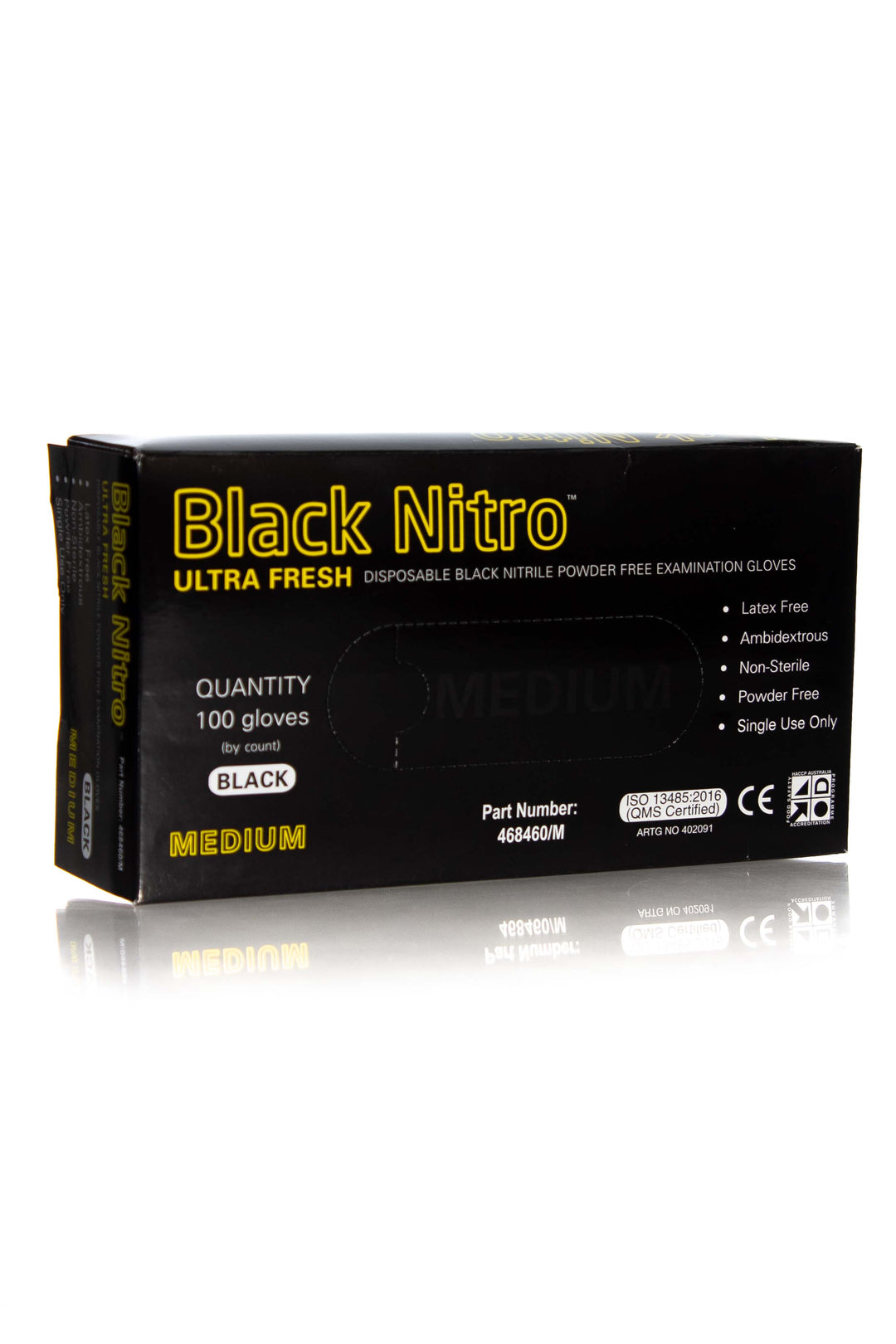 BLACK GLOVE NITRILE BLACK NITRO MEDIUM 100 P/BOX