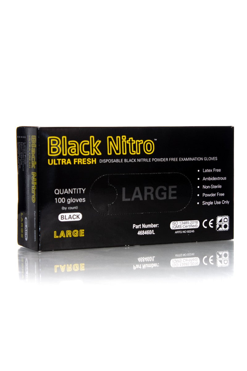 BLACK GLOVE NITRILE BLACK NITRO LARGE 100 P/BOX