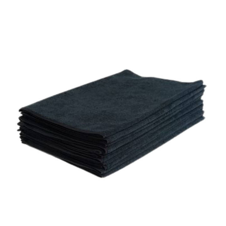 GLIDE BLACK ROUNDED TOWEL - 6 PACK