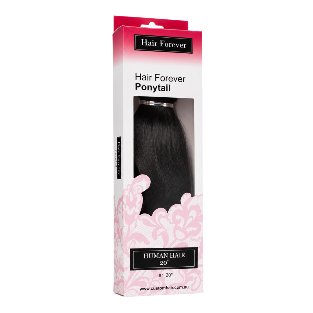 HAIR FOREVER Human Hair Pony Tail  |  Various Colours