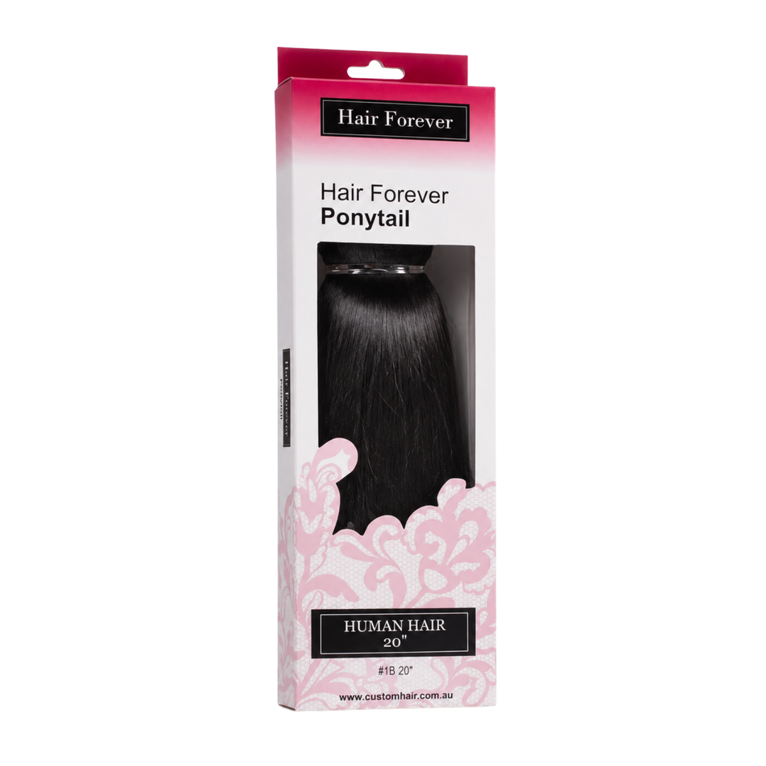 HAIR FOREVER Human Hair Pony Tail  |  Various Colours