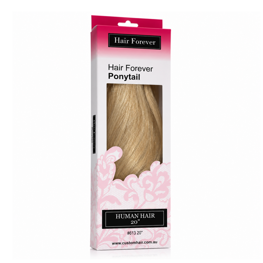 HAIR FOREVER Human Hair Pony Tail  |  Various Colours