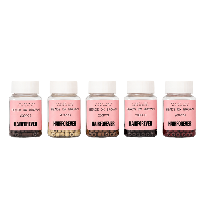 HAIR FOREVER Silicone Beads 200 Pack | Various Colours