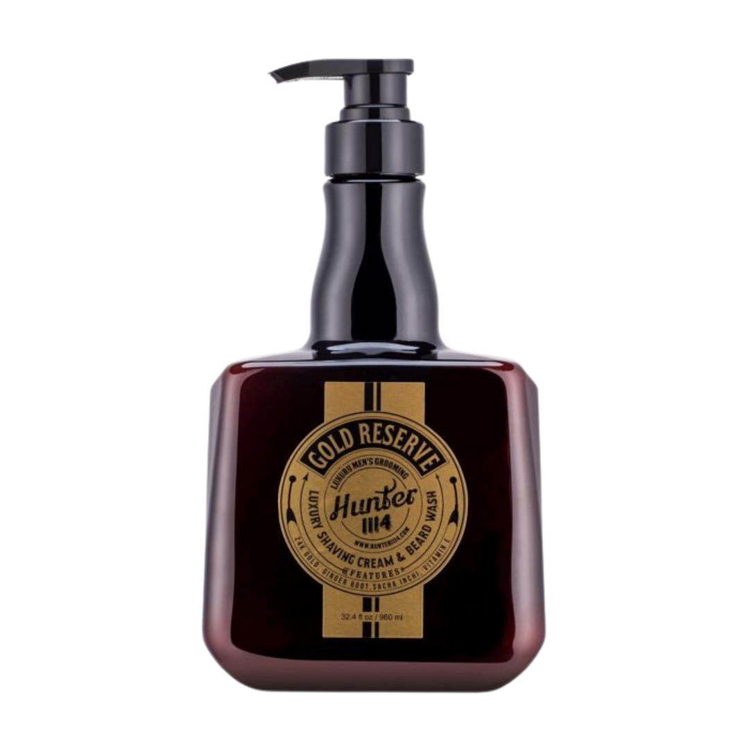 HUNTER 1114 Gold Reserve Luxury Shaving Cream & Beard Wash  |  Various Sizes