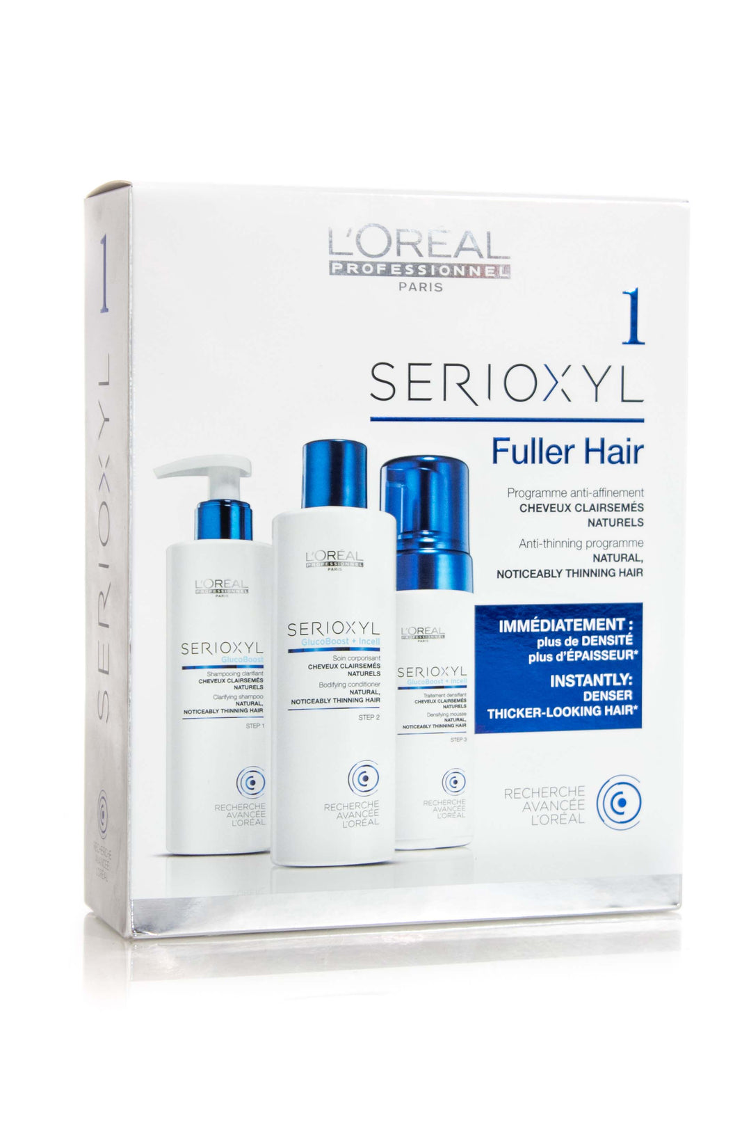 L'OREAL PROFESSIONNEL SERIOXYL FULLER HAIR KIT - NATURAL NOTICEABLY THINNING HAIR #1