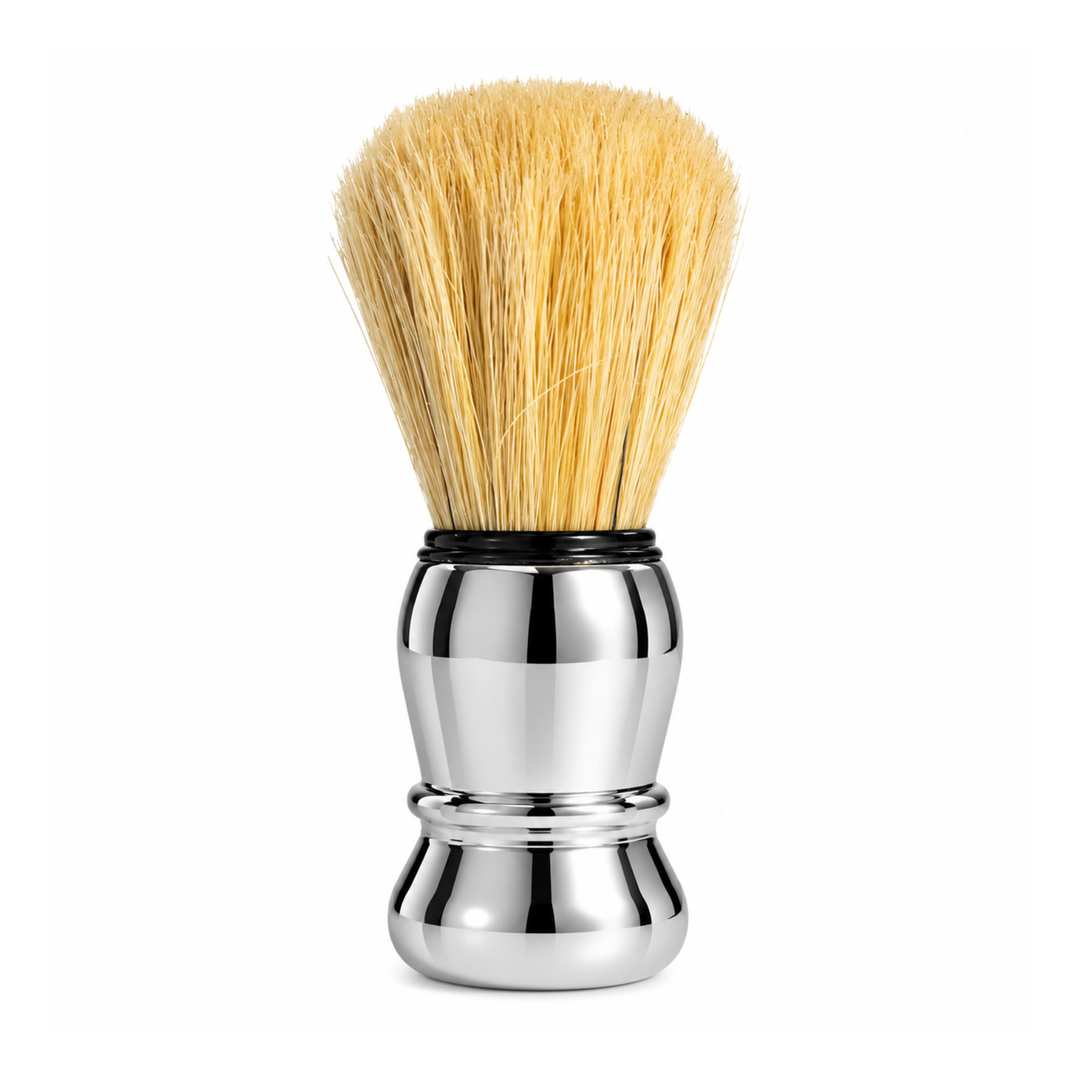 OMEGA SHAVE BRUSH PURE BRISTLE SILVER