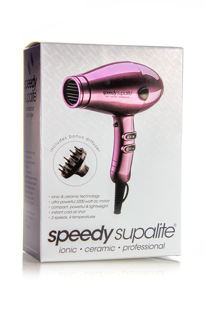 SPEEDY SUPALITE HAIRDRYER PURPLE WITH DIFFUSER