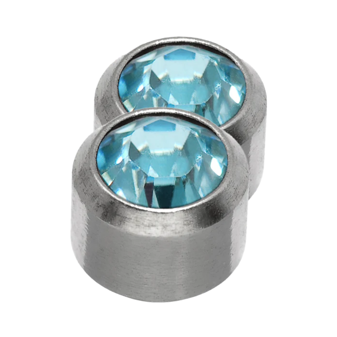 CAFLON  Hangsell  Birthstone Earrings  |  Mini, Silver March (Aquamarine)