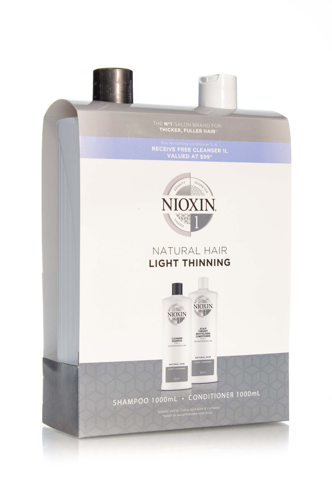 NIOXIN SYSTEM 1 CLEANSER SHAMPOO & SCALP THERAPY REVITALISING CONDITIONER 1L DUO