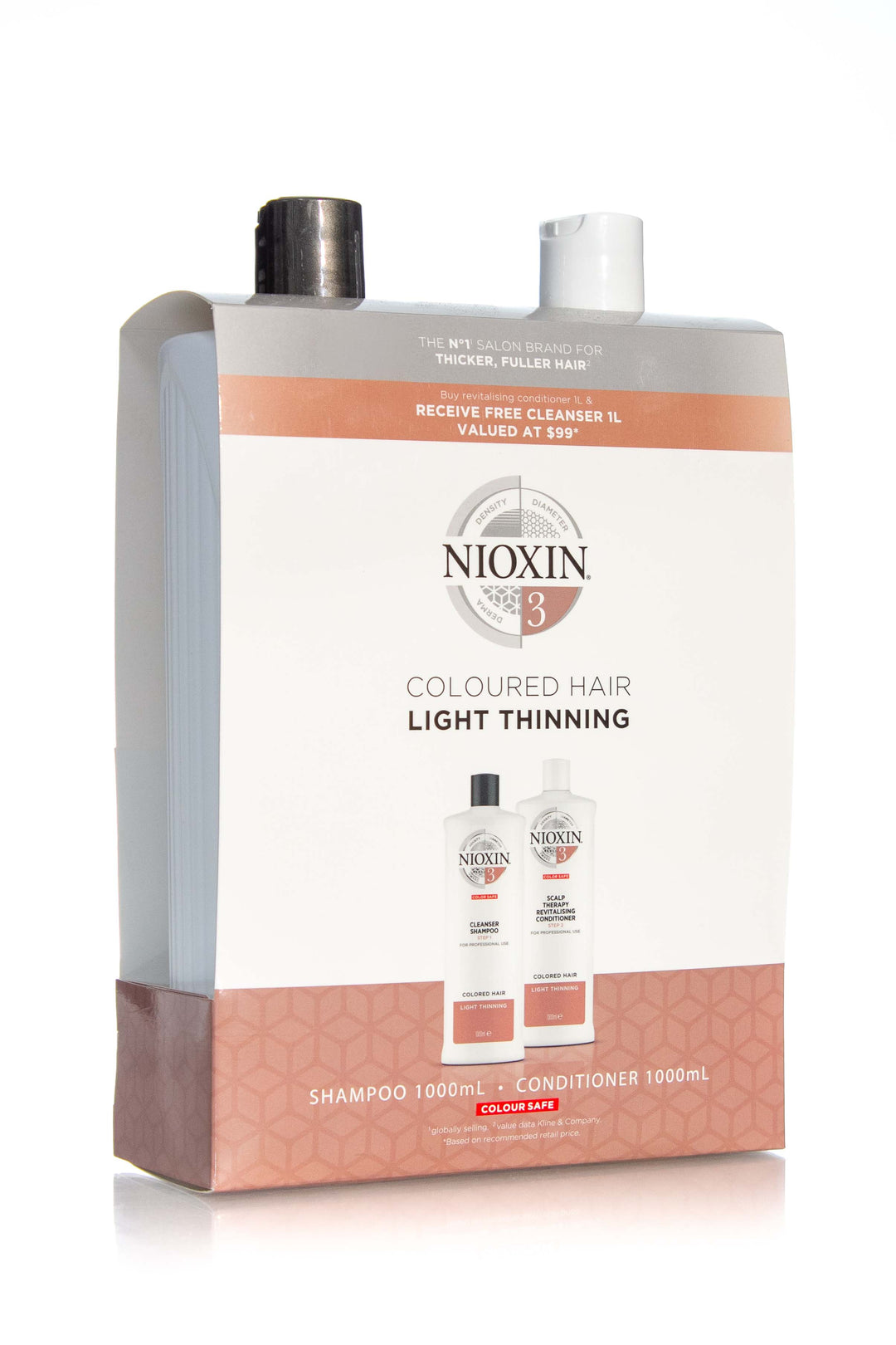 NIOXIN SYSTEM 3 CLEANSER SHAMPOO & SCALP THERAPY REVITALISING CONDITIONER 1L DUO