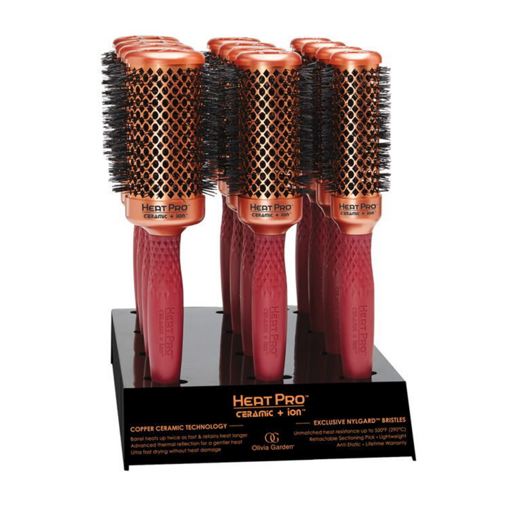 OLIVIA GARDEN Heat Pro Ceramic + Ion Round Thermal Round Brush  |  Various Sizes And Colours