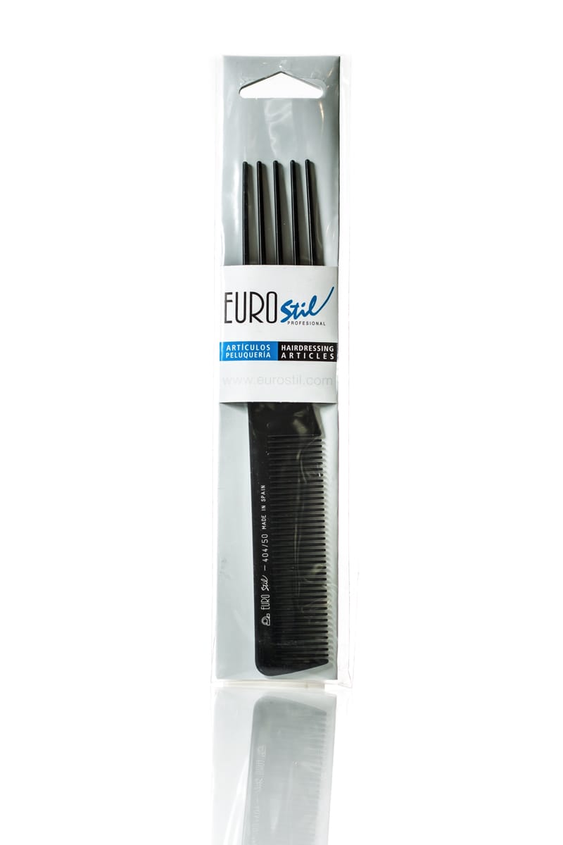 EUROSTIL STYLING COMB WITH PLASTIC LIFTERS #404N - 19CM