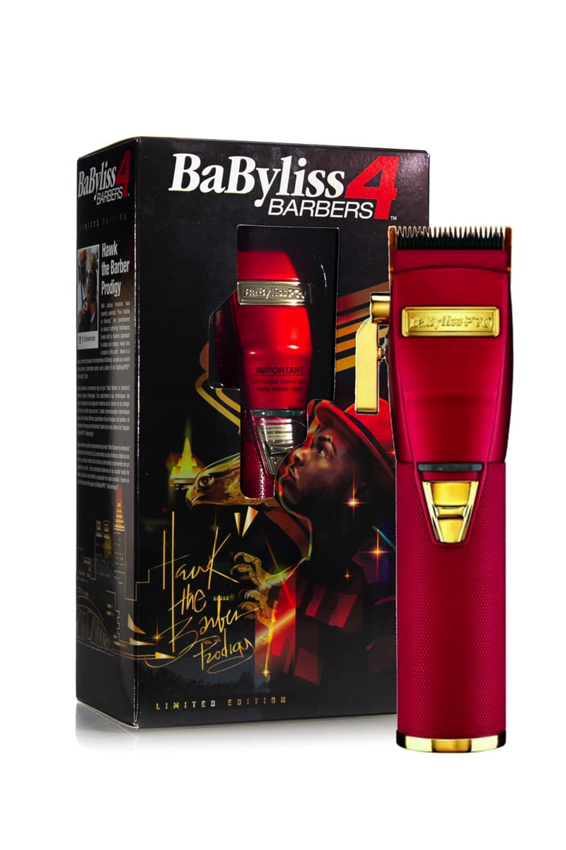 BABYLISS PRO 4 BARBERS RED FX LITHIUM CLIPPER - HAWK THE BARBER PRODIGY