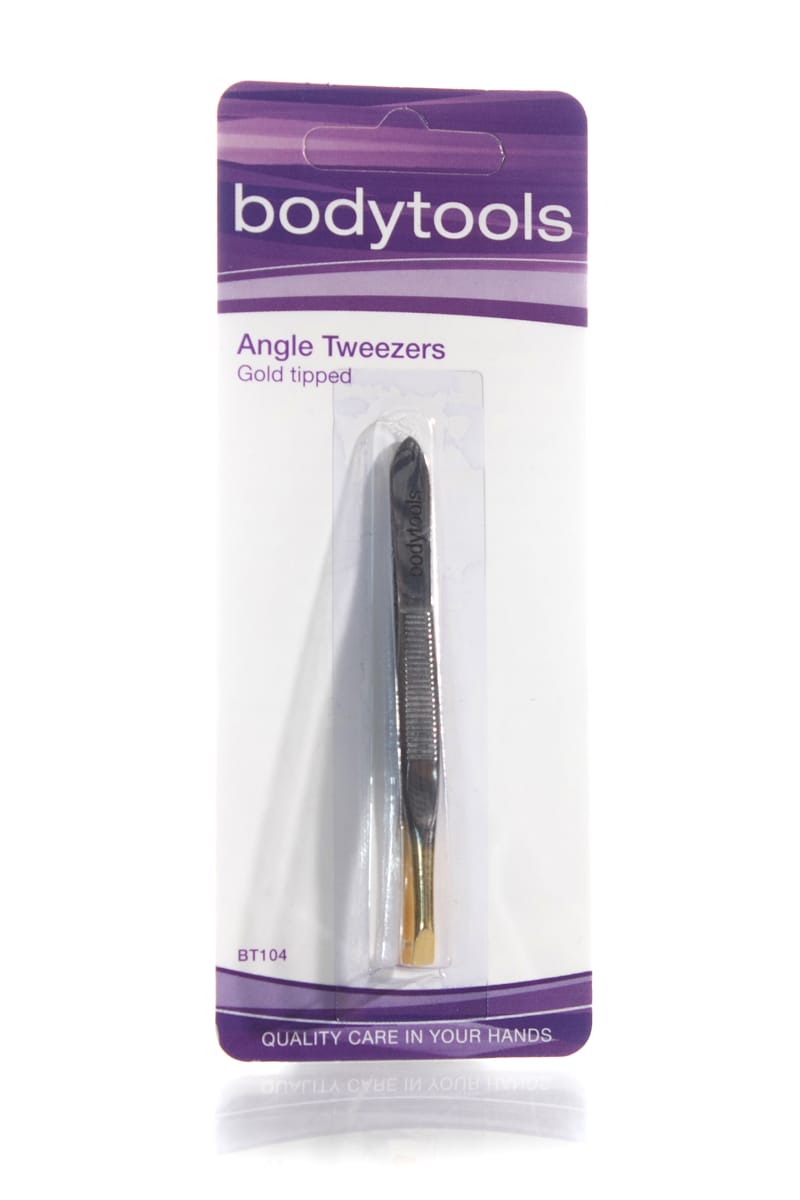 BODYTOOLS ANGLE TWEEZERS GOLD TIPPED