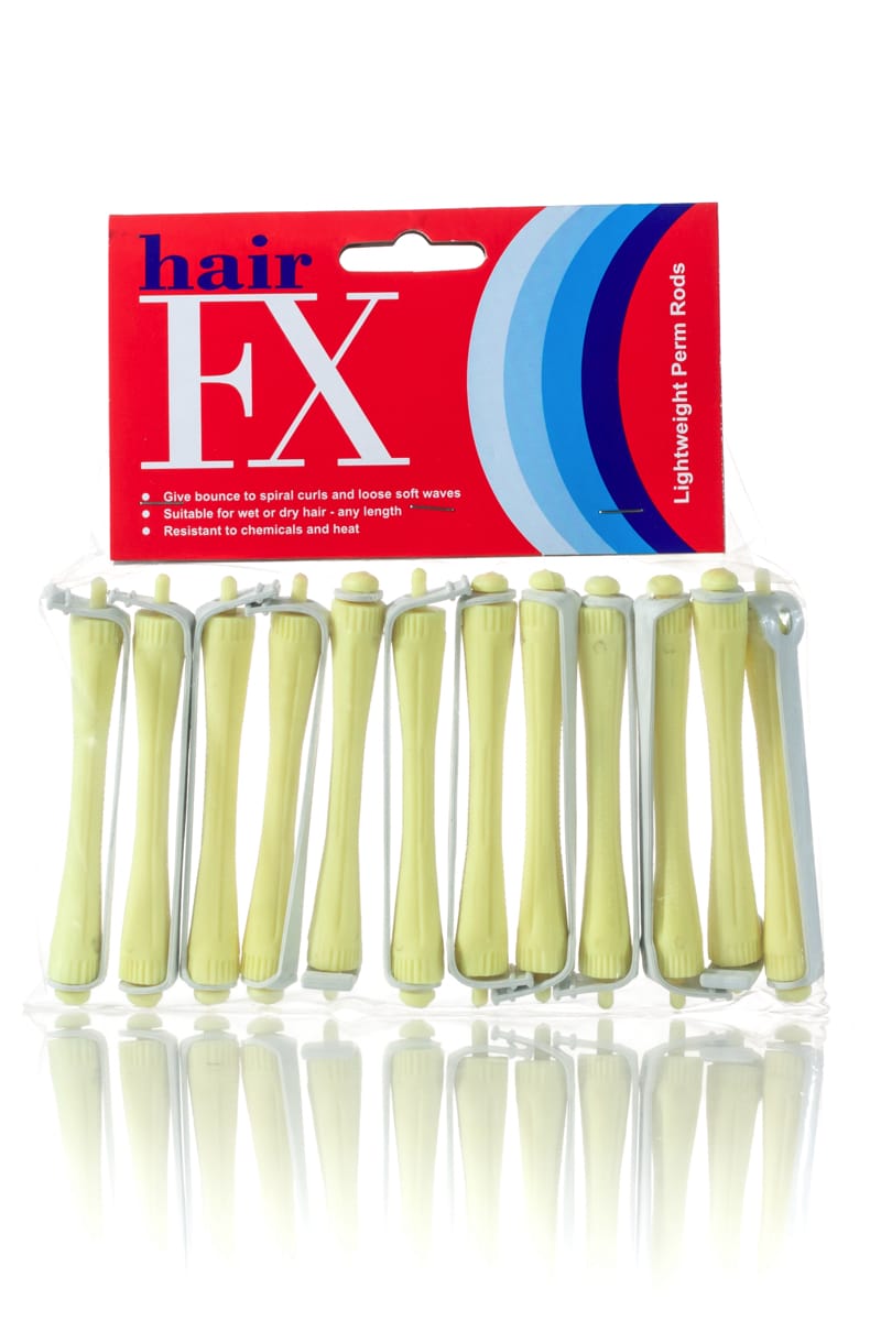 HAIR FX Lightweight Perm Rods 12 Pack Yellow