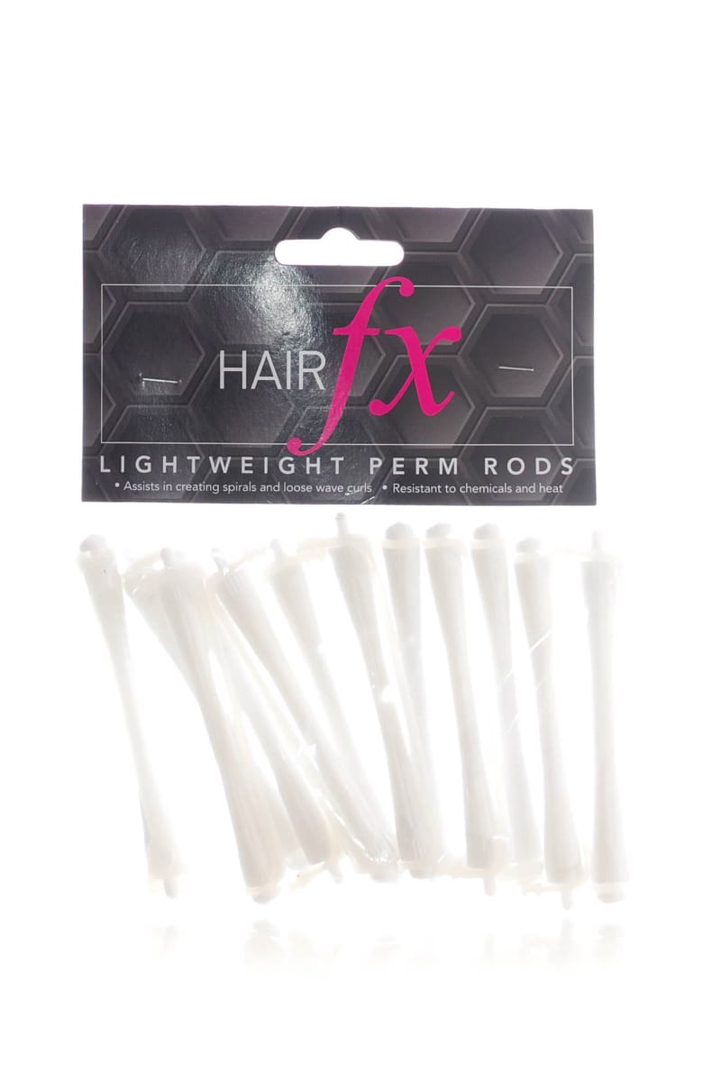 HAIR FX Lightweight Perm Rods 12 Pack White