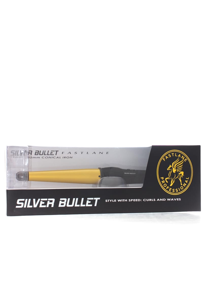 SILVER BULLET FASTLANE LARGE CERAMIC CONICAL CURLING IRON GOLD