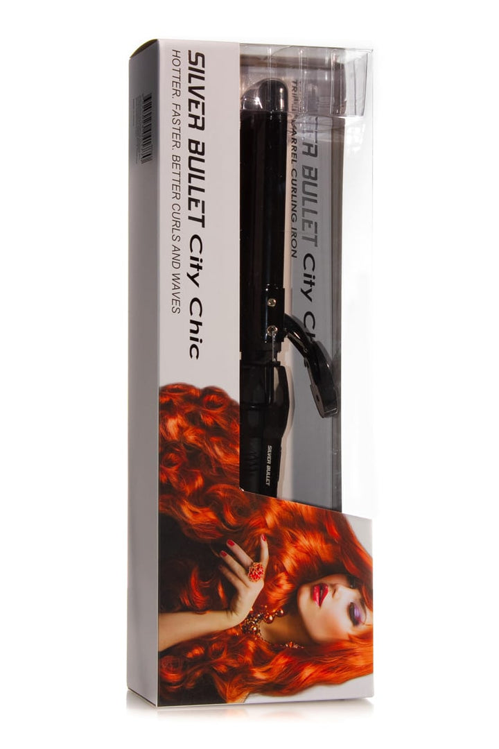 SILVER BULLET CITY CHIC TRIPLE BARREL CURLING IRON TONG