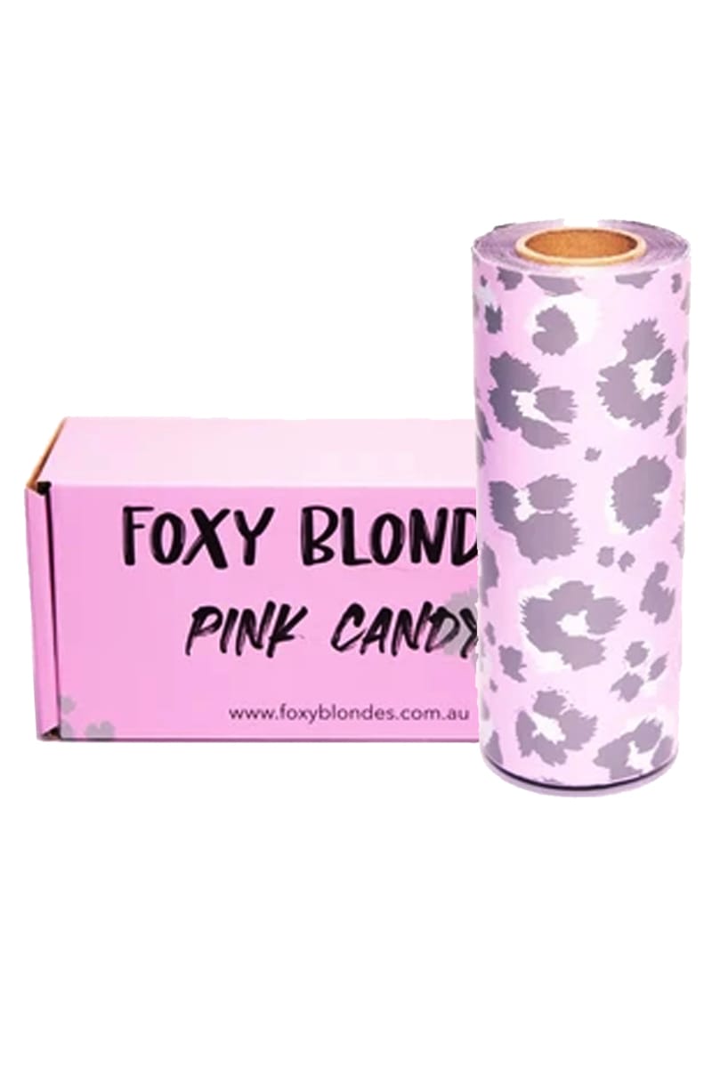 FOXY BLONDES FOIL PINK CANDY 100M ROLL *CLEARANCE*