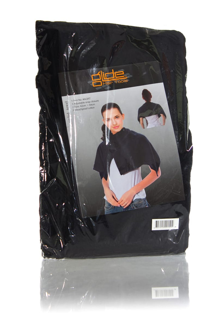 GLIDE BLACK ROUNDED TOWEL - 6 PACK