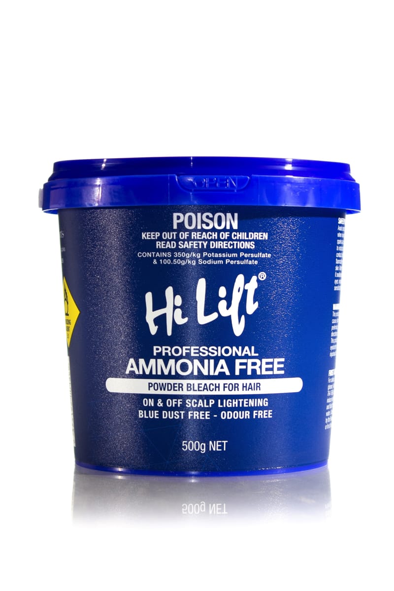 HI LIFT PROFESSIONAL POWDER BLEACH AMMONIA FREE BLUE DUST FREE TUB 500G