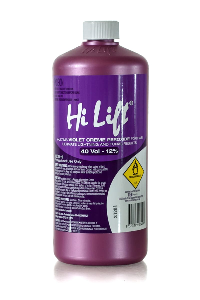 HI LIFT PROFESSIONAL Violet Creme Peroxide  |  1000ml, Various Colours