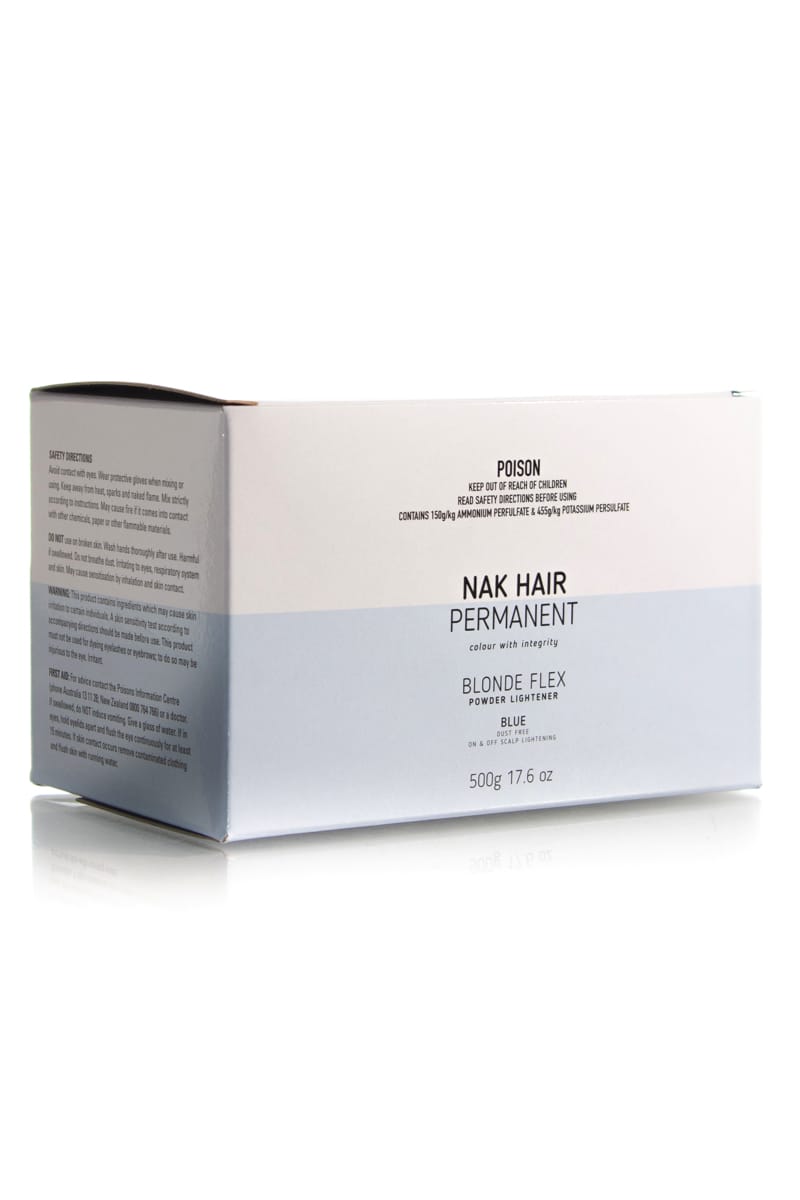 NAK HAIR PERMANENT BLONDE FLEX BLUE POWDER LIGHTENER 500G – Salon Hair Care