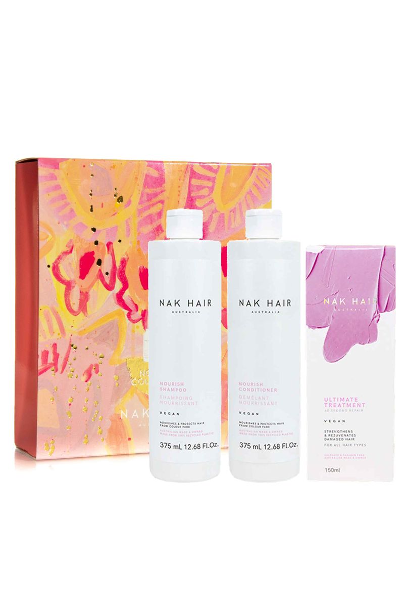Nourishes & protects air from colour fade. NAK 2022 Holiday Trio Nourish