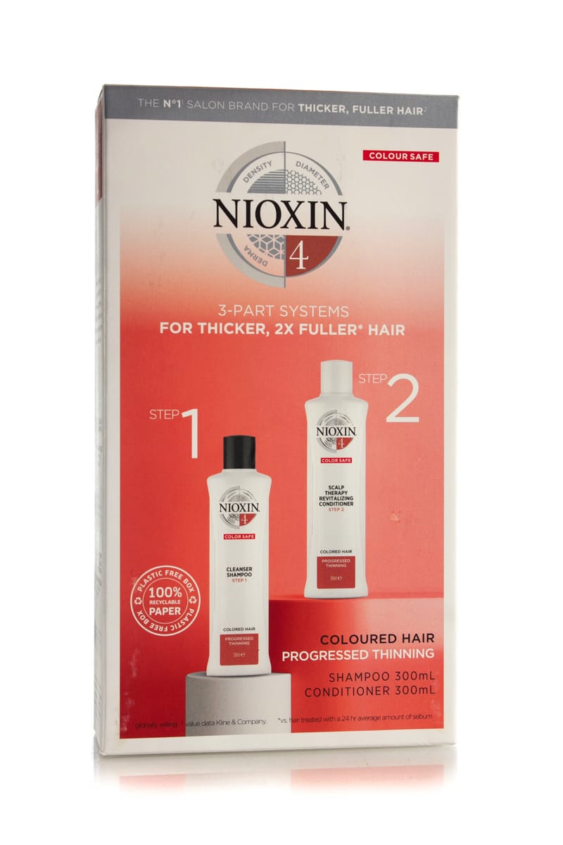 NIOXIN SYSTEM 4 CLEANSER SHAMPOO & SCALP THERAPY REVITALISING CONDITIONER 300ML DUO