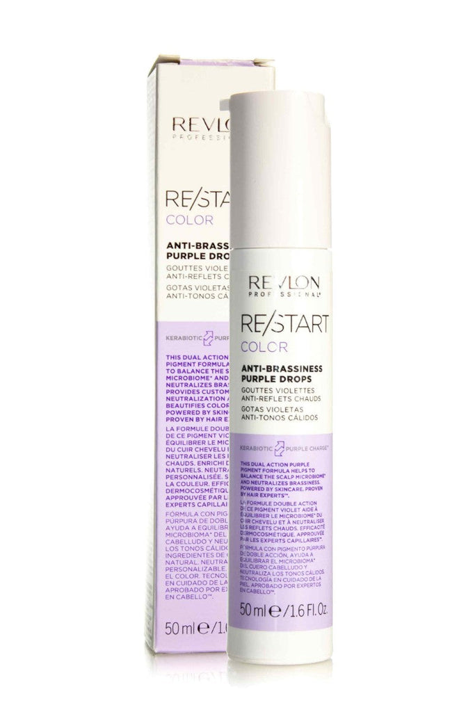REVLON RESTART COLOR ANTI-BRASSINESS Hair DROPS 50ML Care Salon PURPLE –