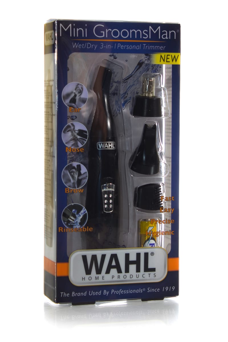 WAHL MINI GROOMSMAN WET/DRY 3 IN 1 PERSONAL TRIMMER - EAR,NOSE & BROW