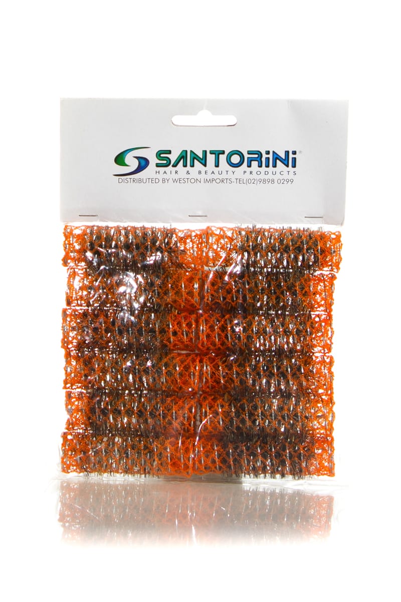 SANTORINI Brush Rollerss   12 Pack  |  19.3mm, Orange